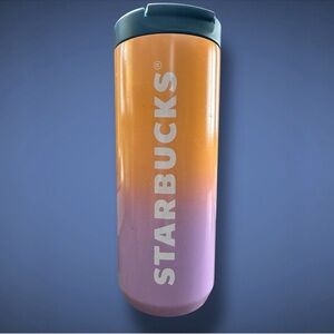 Starbucks 24 Easter Spring Tumbler Ombre Orange Purple Stainless 12oz SKU 48707